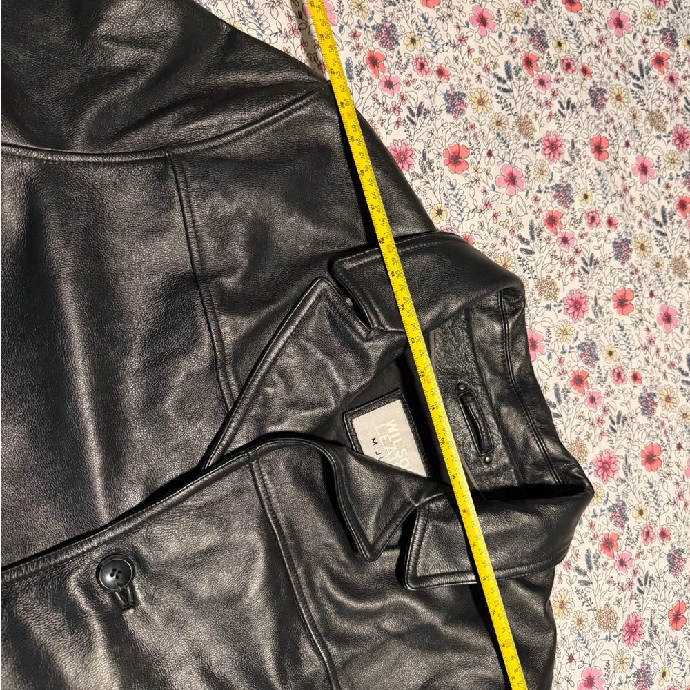 Black Leather Trench Coat - Picture 6 of 9